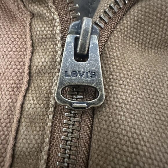 Levis Trucker Jacket Mens Small Brown Cotton Twill Full Zip Quilted Lined - Picture 16 of 16